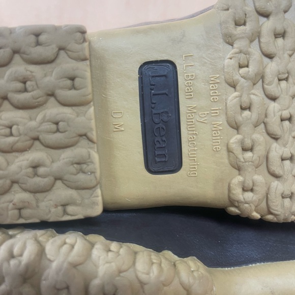 LL Bean Duck Boot Womens Size 7 Lace Up 10” brown Leather Shearling Lined - Picture 6 of 8